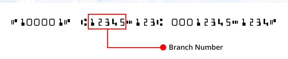 This is a 5-digit number found at the bottom of your cheque and identifies the branch where your account is held. Also referred to as Transit number.