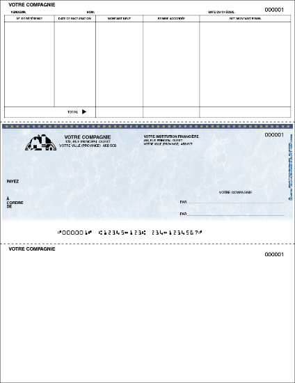 Chèque pour comptes fournisseurs