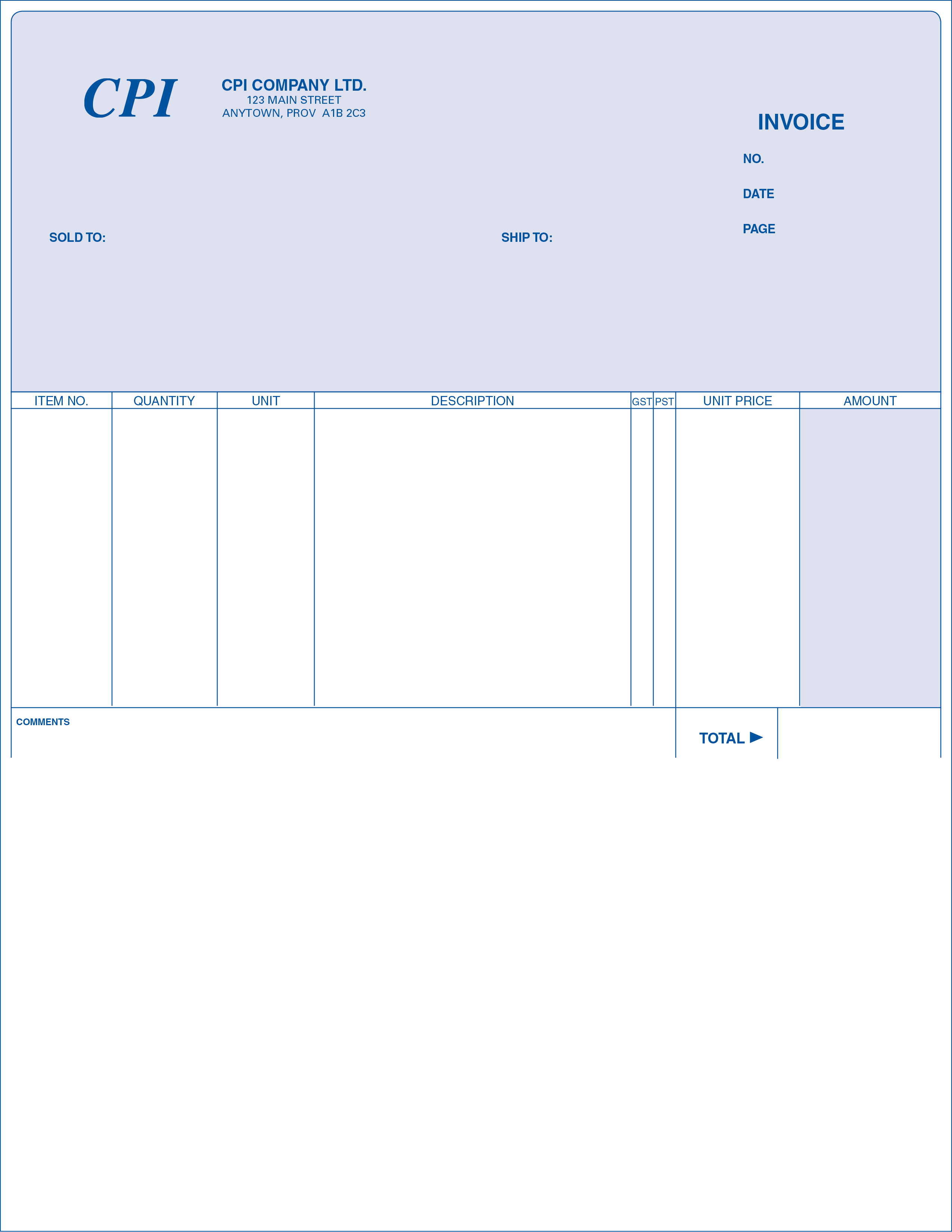 Invoice - Short Format